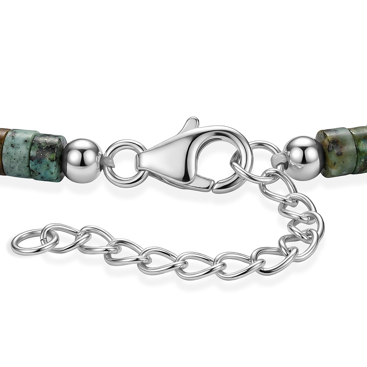 D'Joy Premium White Buffalo and Blue Moon Turquoise 34.50 ctw Pendant Necklace in Rhodium Over Sterling Silver 18-20 Inches  image number 3