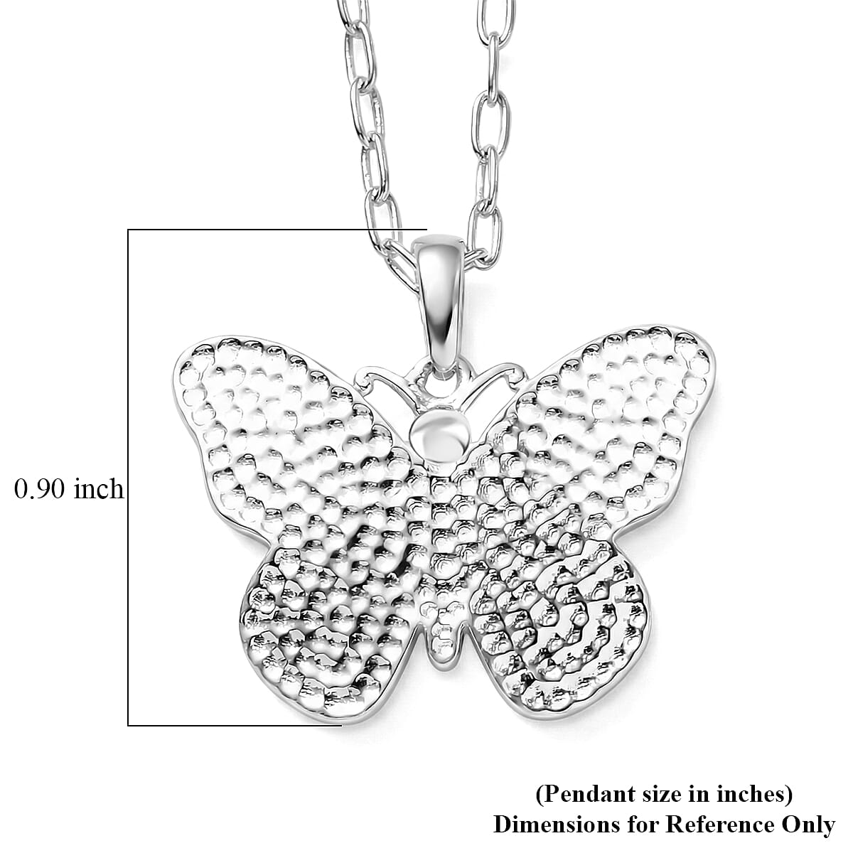 D'Joy Passport to Israel Butterfly Pendant Necklace in Sterling Silver 5.78 Grams 20 Inches