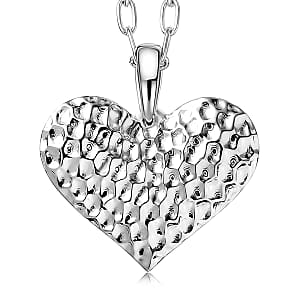 D'Joy Passport to Israel Heart Pendant Necklace in Sterling Silver 4.65 Grams 20 Inches 
