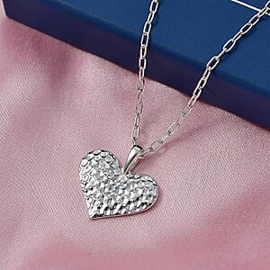 D'Joy Passport to Israel Heart Pendant Necklace in Sterling Silver 4.65 Grams 20 Inches 
