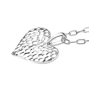 D'Joy Passport to Israel Heart Pendant Necklace in Sterling Silver 4.65 Grams 20 Inches 