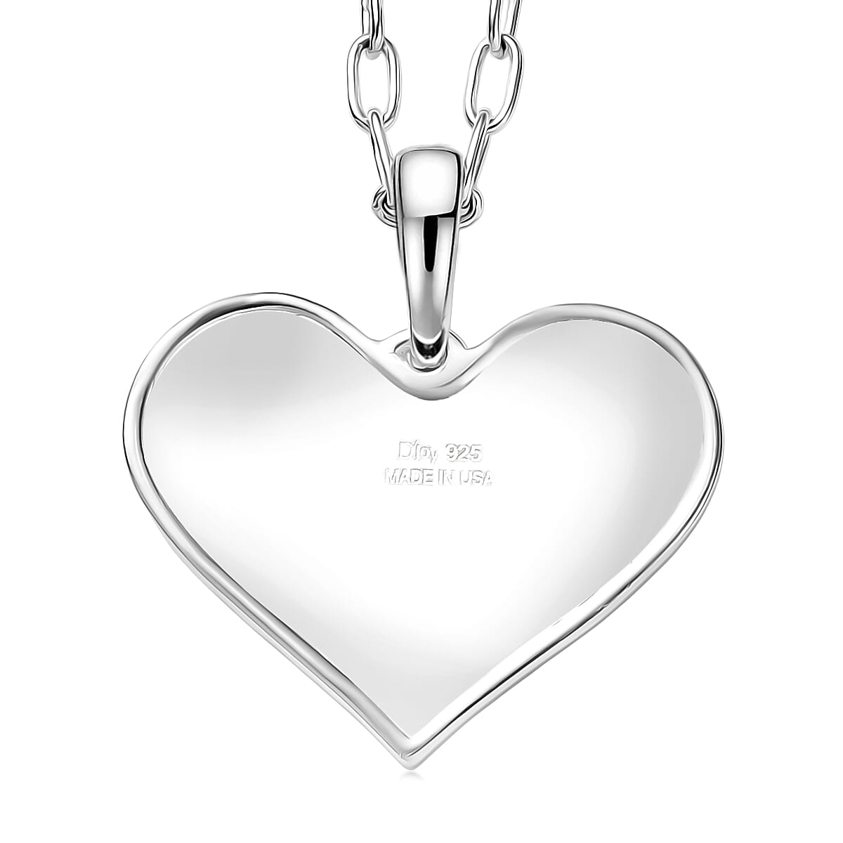 D'Joy Passport to Israel Heart Pendant Necklace in Sterling Silver 4.65 Grams 20 Inches  image number 4