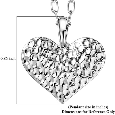 D'Joy Passport to Israel Heart Pendant Necklace in Sterling Silver 5.58 Grams 20 Inches