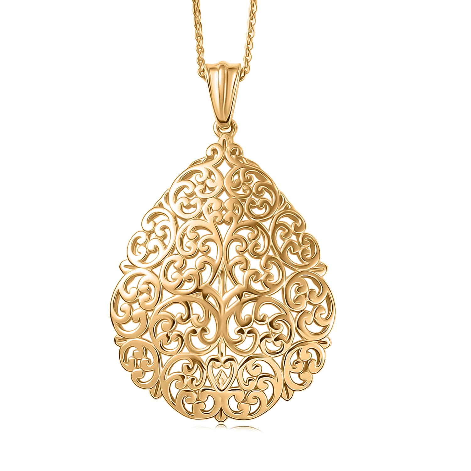 D'Joy Passport to Turkey Pendant Necklace in 18K Vermeil Yellow Gold Over Sterling Silver 6.35 Grams 20 Inches