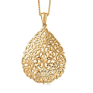 D'Joy Passport to Turkey Pendant Necklace in 18K Vermeil Yellow Gold Over Sterling Silver 6.35 Grams 20 Inches 