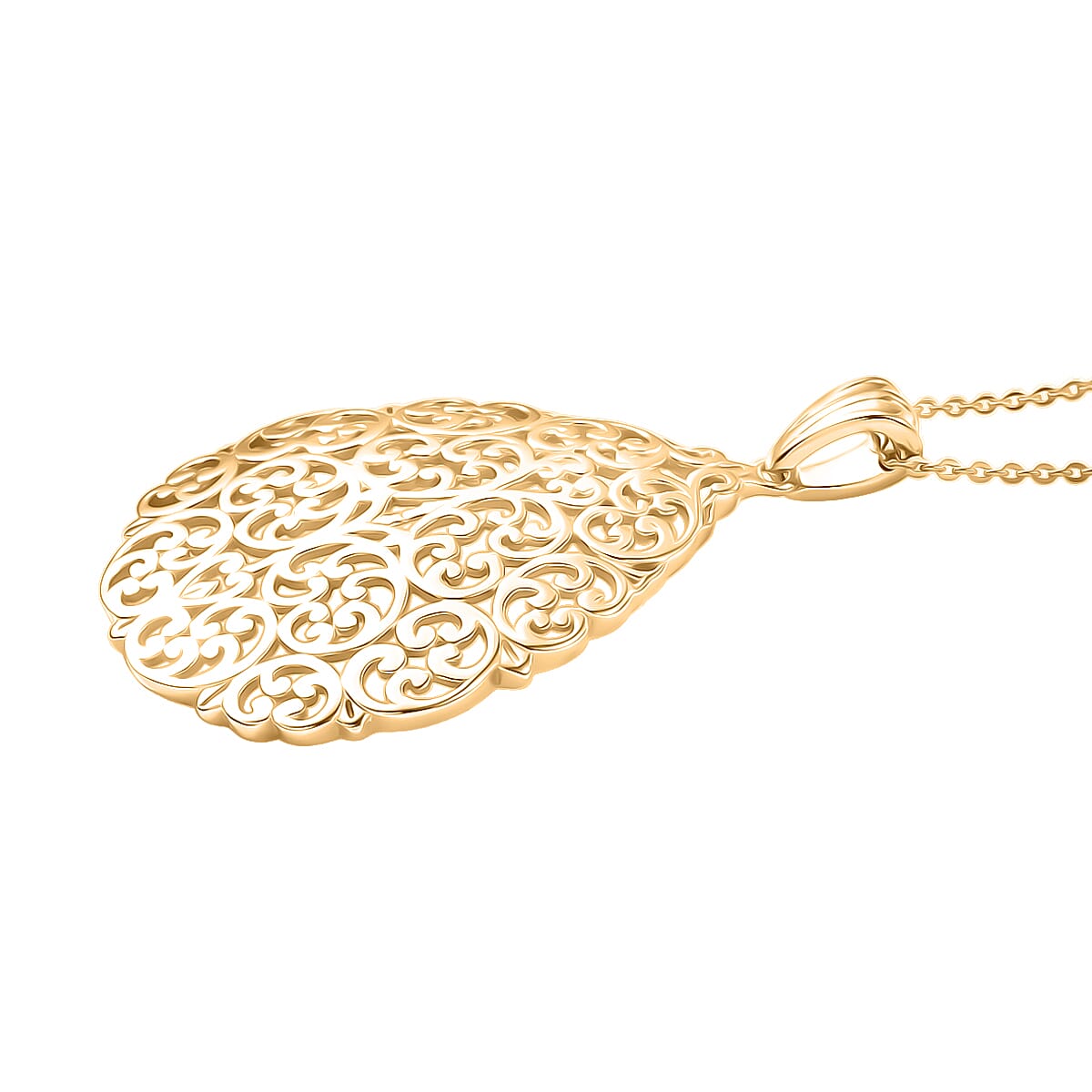 D'Joy Passport to Turkey Pendant Necklace in 18K Vermeil Yellow Gold Over Sterling Silver 6.35 Grams 20 Inches  image number 3