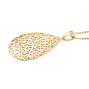 D'Joy Passport to Turkey Pendant Necklace in 18K Vermeil Yellow Gold Over Sterling Silver 6.35 Grams 20 Inches 