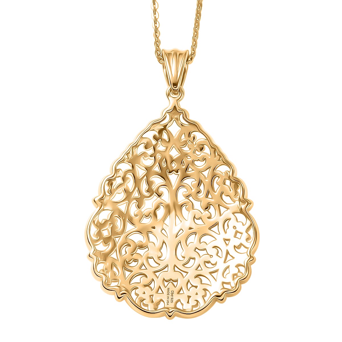 D'Joy Passport to Turkey Pendant Necklace in 18K Vermeil Yellow Gold Over Sterling Silver 6.35 Grams 20 Inches