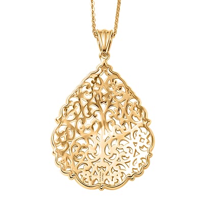 D'Joy Passport to Turkey Pendant Necklace in 18K Vermeil Yellow Gold Over Sterling Silver 6.35 Grams 20 Inches