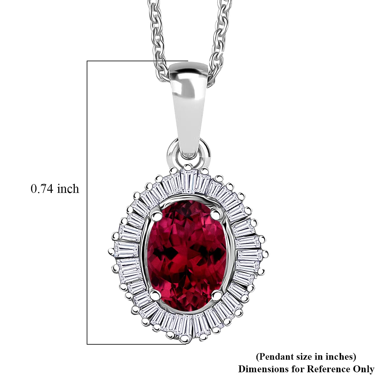 Rhapsody AAAA Ouro Fino Rubellite and E-F VS Diamond 1.00 ctw Pendant Necklace in 950 Platinum 20 Inches image number 5