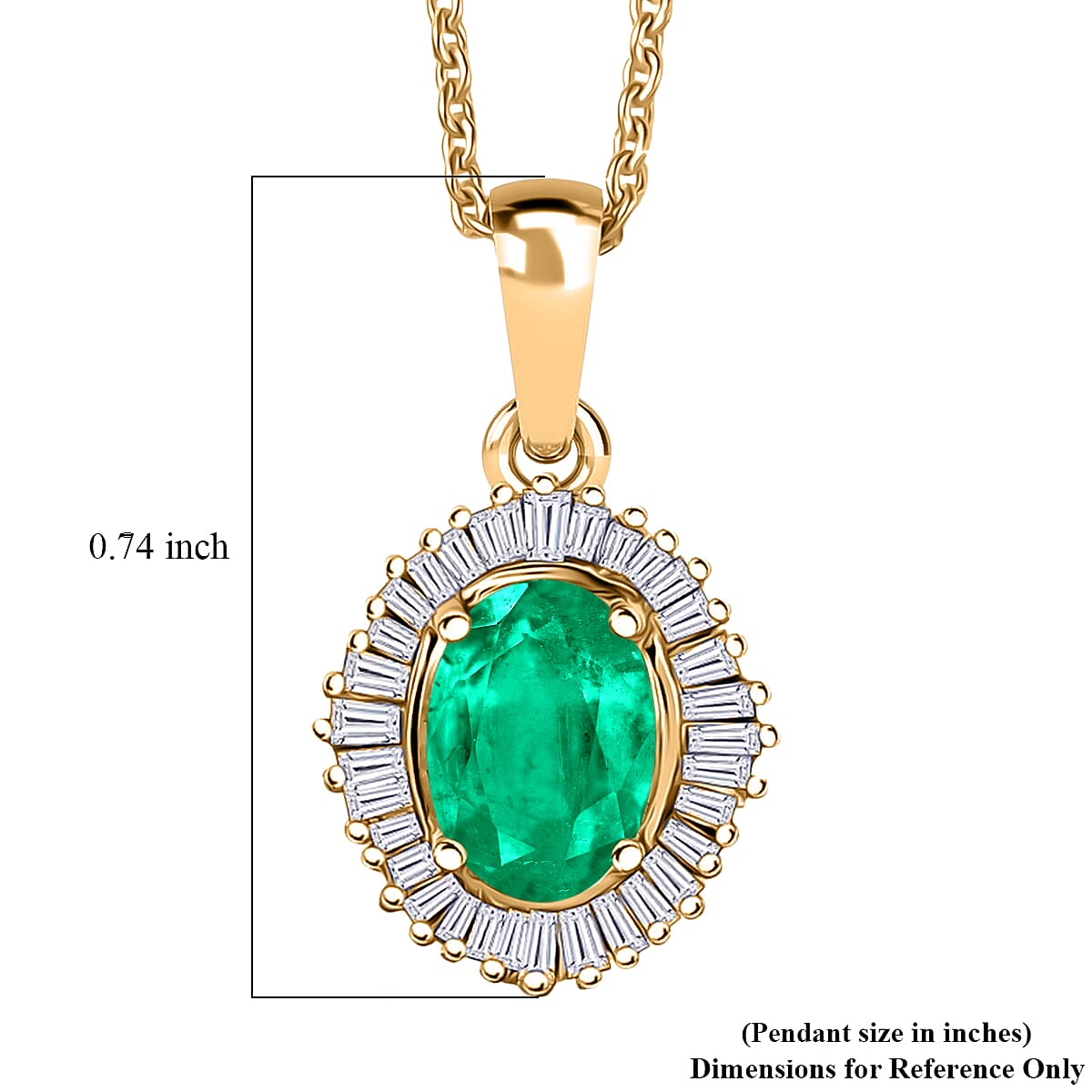 Rhapsody AAAA Kagem Zambian Emerald and Diamond E-F VS 1.00 ctw Pendant Necklace in 18K Yellow Gold 20 Inches image number 5