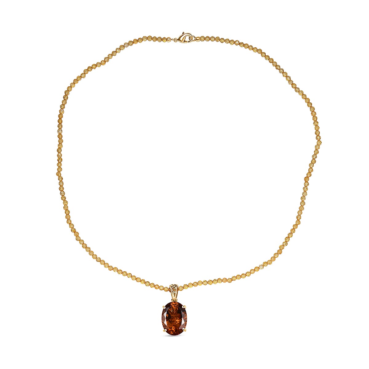 EverTrue Autumn Alexite and Brazilan Citrine 71.00 ctw Fallfire Pendant Necklace in 18K YG Plated 20 Inches  image number 3