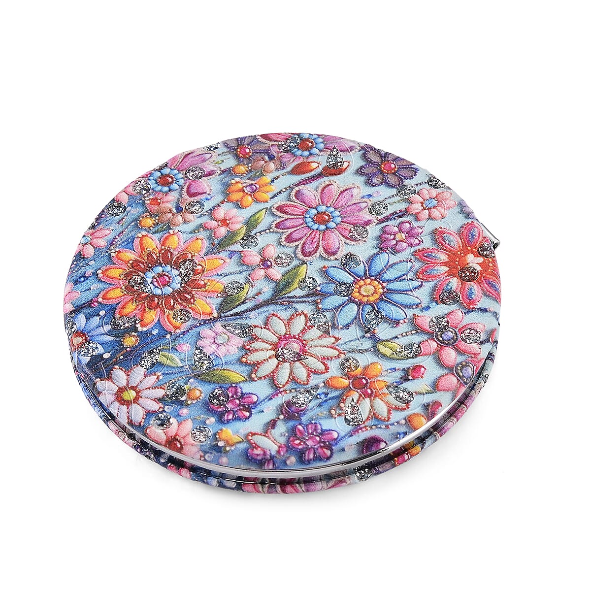 Multi Color Austrian Crystal 4pcs Solitaire and 1pc Mirror Pendant with Necklace (20 Inches) in Silvertone image number 6