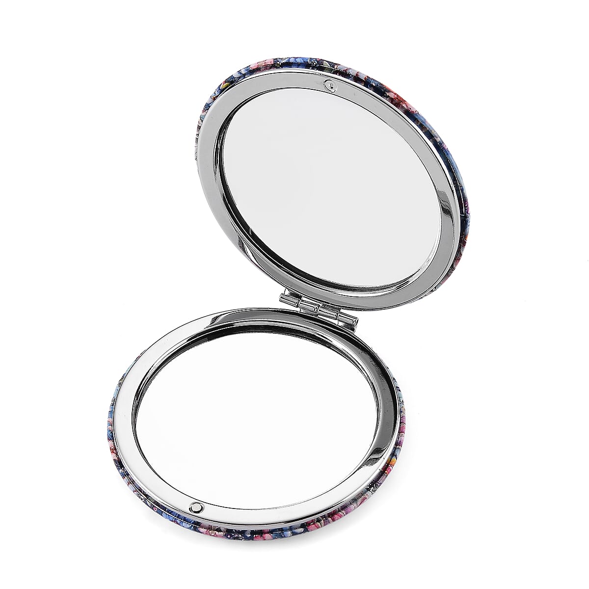 Multi Color Austrian Crystal 4pcs Solitaire and 1pc Mirror Pendant with Necklace (20 Inches) in Silvertone image number 7