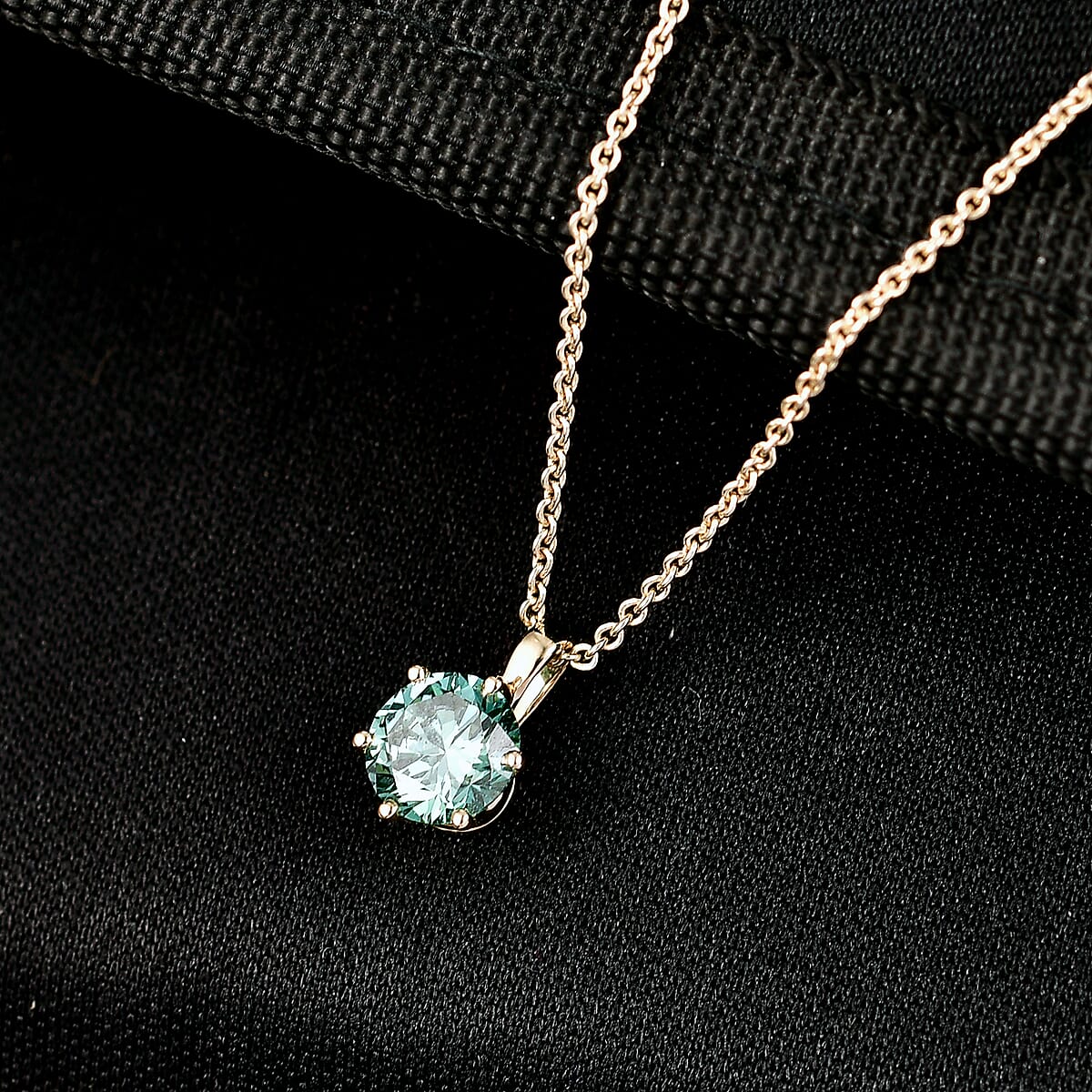 Luxuriant Lab Grown Green Diamond (IR) (SI) 1.00 ctw Timeless Promise Pendant Necklace in 10K Yellow Gold 20 Inches image number 1