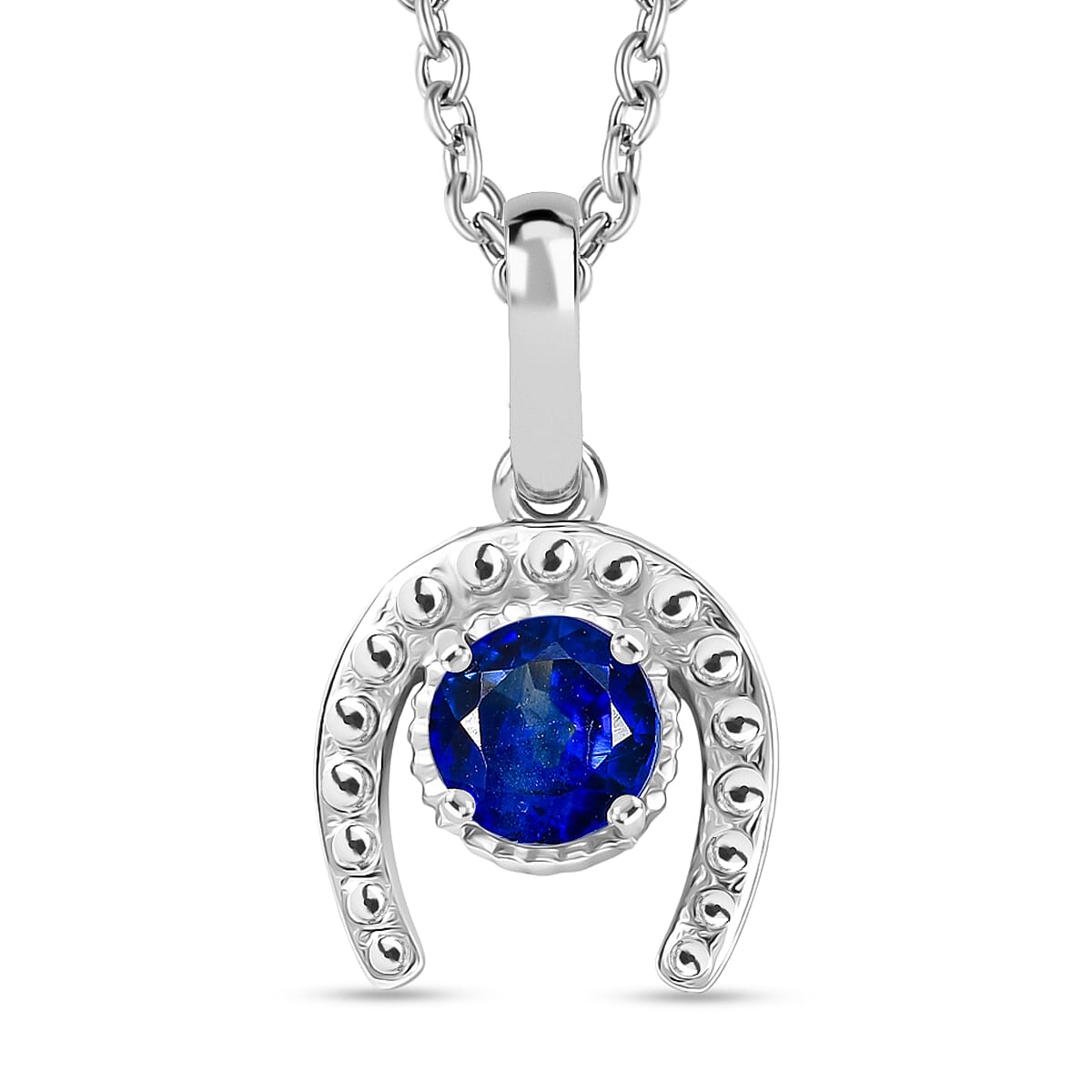 D'Joy AAA Kashmir Kyanite 0.70 ctw Pendant in Platinum Over Sterling Silver with Stainless Steel (20 Inches)
