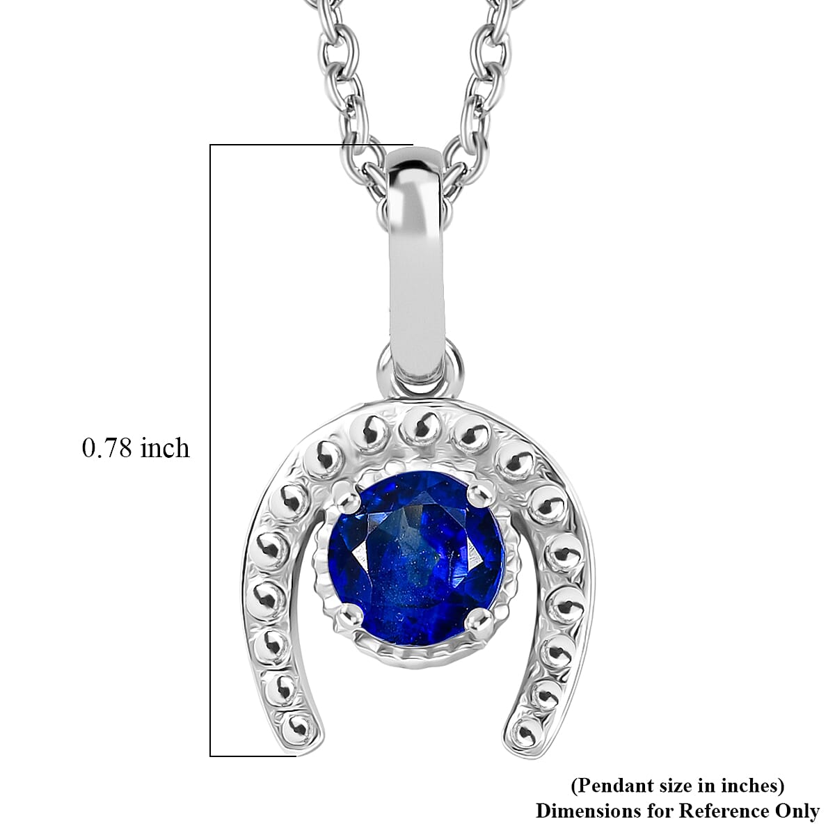 D'Joy AAA Kashmir Kyanite 0.70 ctw Pendant in Platinum Over Sterling Silver with Stainless Steel (20 Inches)