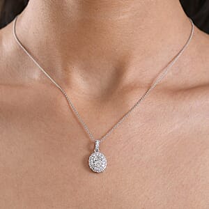 Luxuriant Lab Grown Diamond G-H SI 1.65 ctw Pendant Necklace in Rhodium Over Sterling Silver 20 Inches 