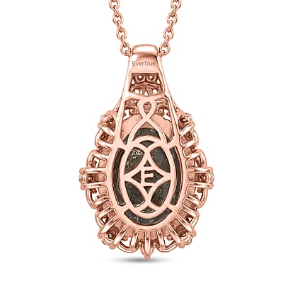 EverTrue Premium Malagasy Labradorite and Multi Gemstone 5.65 ctw Pendant in 18K RG Plated with ION Plated RG Stainless Steel Necklace 20 Inches