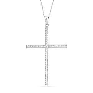 Cross Pendant Necklace in Sterling Silver 3.40 Grams 18 Inches