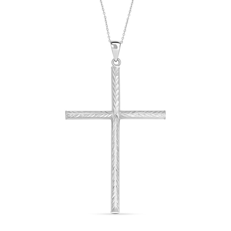 Cross Pendant Necklace in Sterling Silver 3.40 Grams 18 Inches