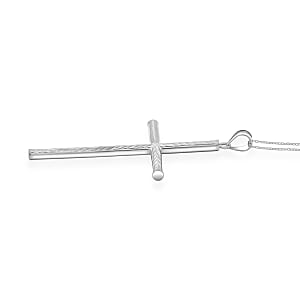Cross Pendant Necklace in Sterling Silver 3.40 Grams 18 Inches