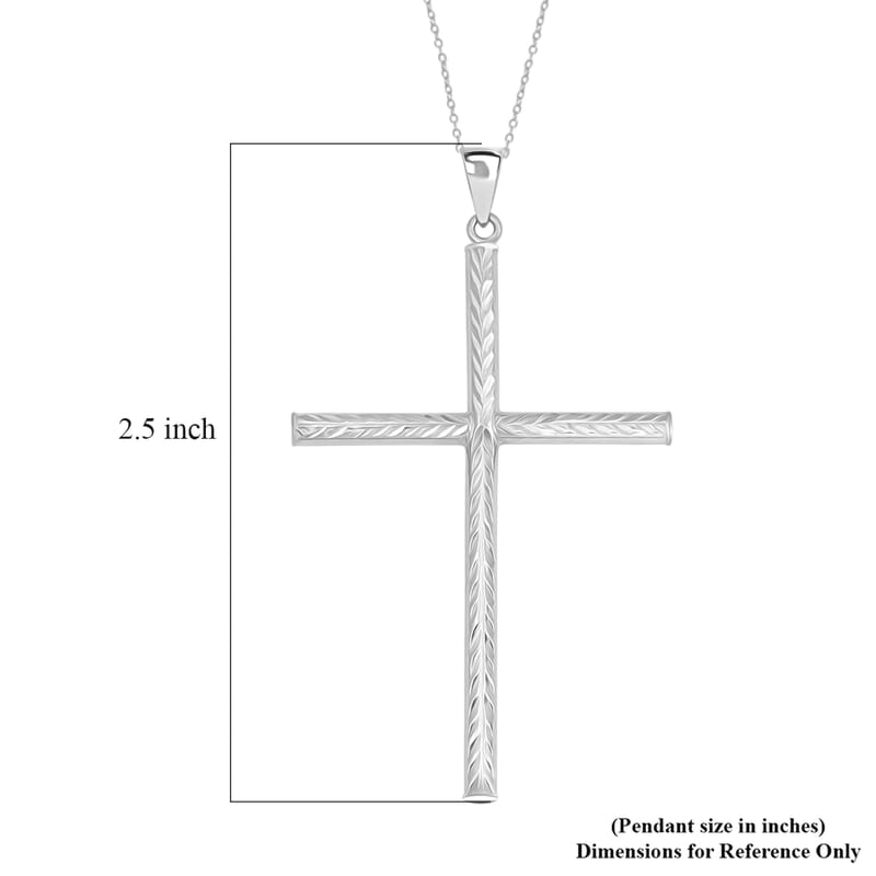 Cross Pendant Necklace in Sterling Silver 3.40 Grams 18 Inches