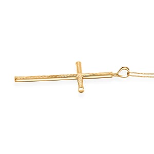 Cross Pendant Necklace in 14K YG Over Sterling Silver 3.40 Grams 18 Inches