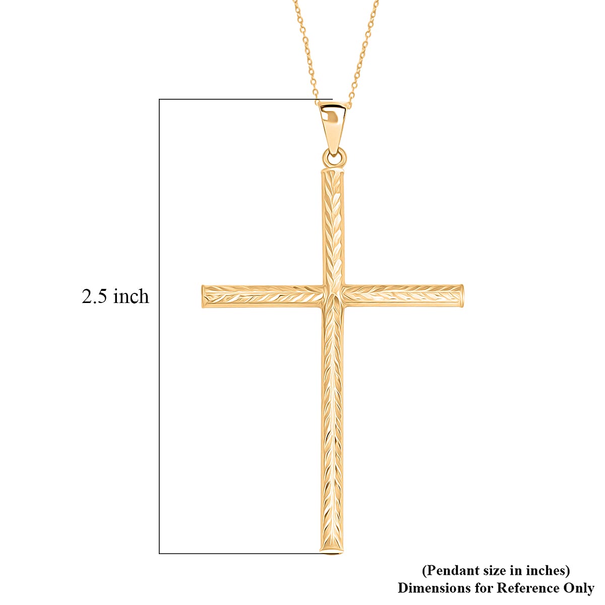 Cross Pendant Necklace in 14K YG Over Sterling Silver 3.40 Grams 18 Inches image number 5
