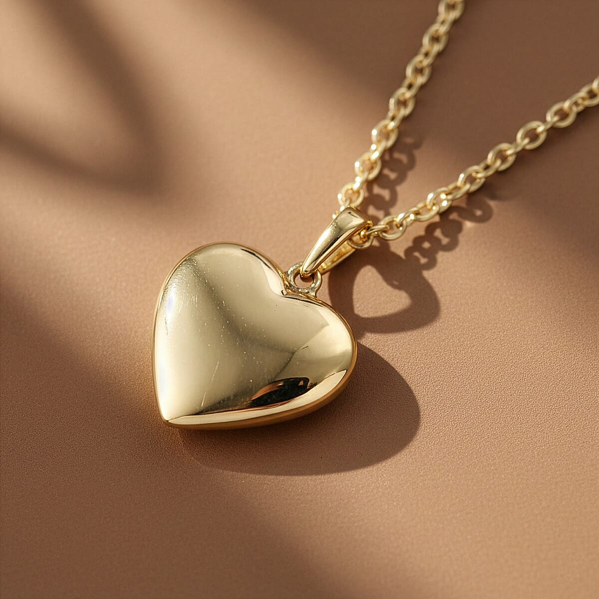 Heart Pendant in 10K Yellow Gold with ION Plated YG Stainless Steel Necklace 1.70 Grams 20 Inches (Ships in 10-12 Days) image number 1