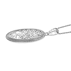 D'Joy Tree of Life Pendant Necklace in Rhodium Over Sterling Silver 7.90 Grams 20 Inches 