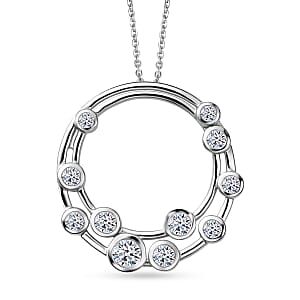 Luxuriant Lab Grown Diamond G-H SI 1.00 ctw Pendant Necklace in Rhodium Over Sterling Silver 20 Inches (Del. in 12-15 Days)