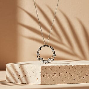 Luxuriant Lab Grown Diamond G-H SI 1.00 ctw Pendant Necklace in Rhodium Over Sterling Silver 20 Inches (Del. in 12-15 Days)