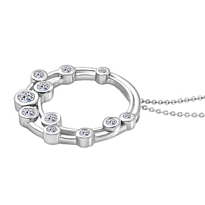 Luxuriant Lab Grown Diamond G-H SI 1.00 ctw Pendant Necklace in Rhodium Over Sterling Silver 20 Inches (Del. in 12-15 Days)