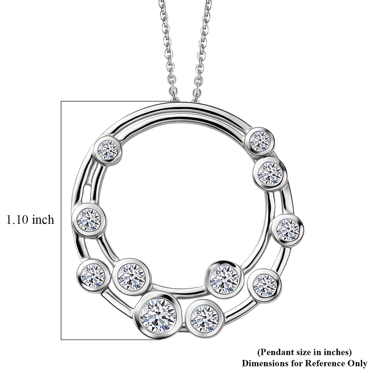 Luxuriant Lab Grown Diamond G-H SI 1.00 ctw Pendant Necklace in Rhodium Over Sterling Silver 20 Inches (Del. in 12-15 Days) image number 6