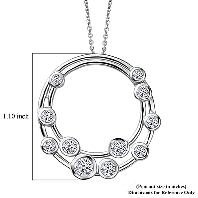 Luxuriant Lab Grown Diamond G-H SI 1.00 ctw Pendant Necklace in Rhodium Over Sterling Silver 20 Inches