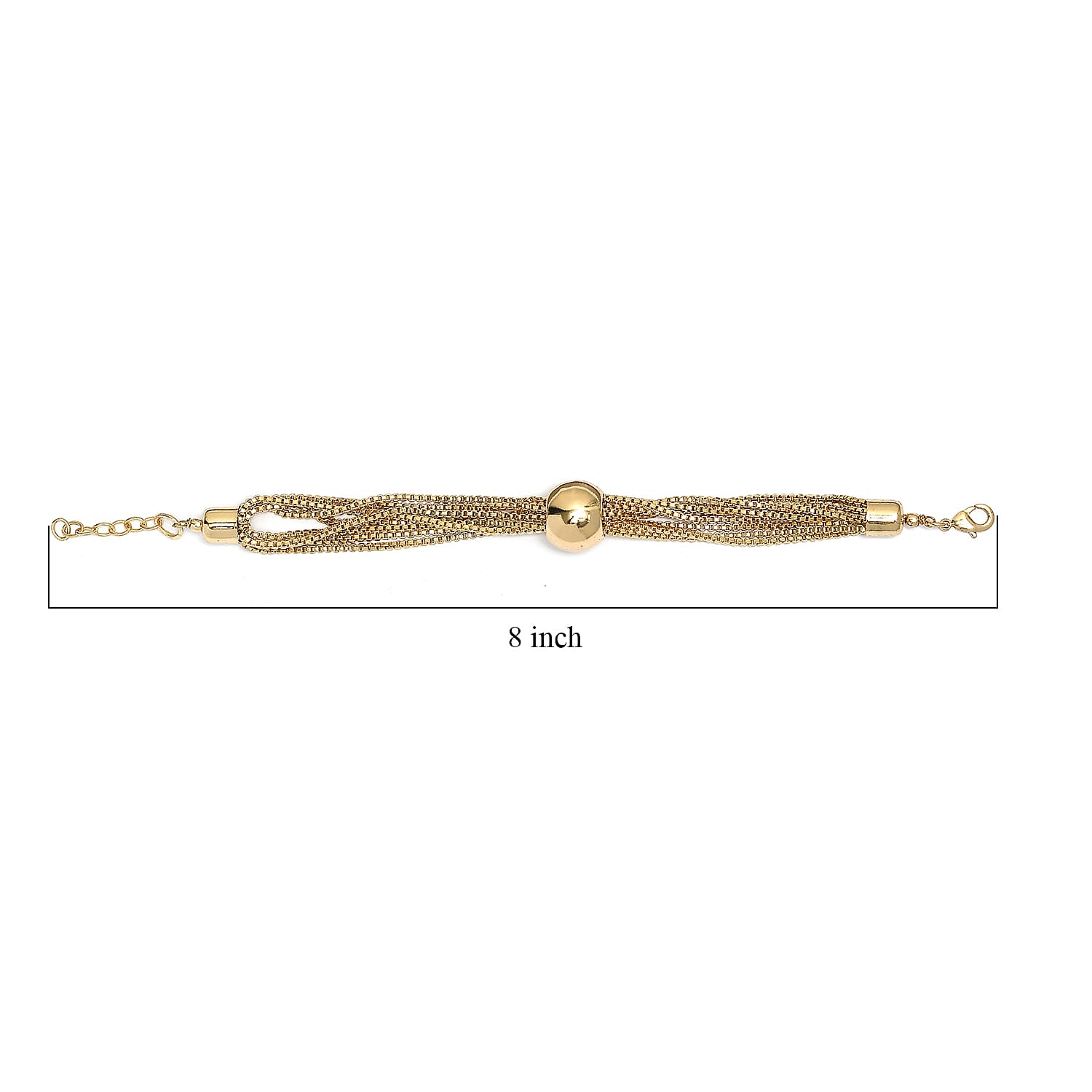 3 Piece Set - Multi Layer Chain Necklace (15 Inches), Bracelet (7.50In) and Earrings in Goldtone