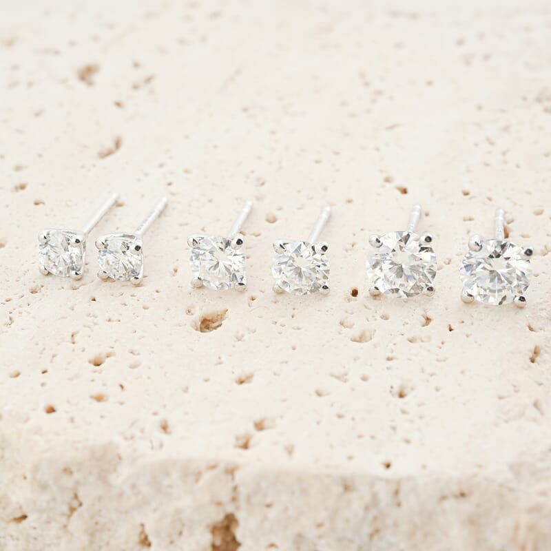 D'Joy Moissanite 2.90 ctw Set of 3 Earrings in Platinum Over Sterling Silver