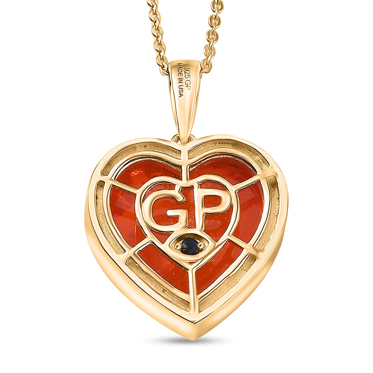 GP Whispers of Murano Style Heart Pendant Necklace in 18K Vermeil Yellow Gold Over Sterling Silver (20 Inches) (Del. in 8-10 Days) image number 5