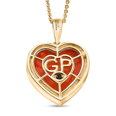 GP Whispers of Murano Style Heart Pendant Necklace in 18K Vermeil Yellow Gold Over Sterling Silver (20 Inches)