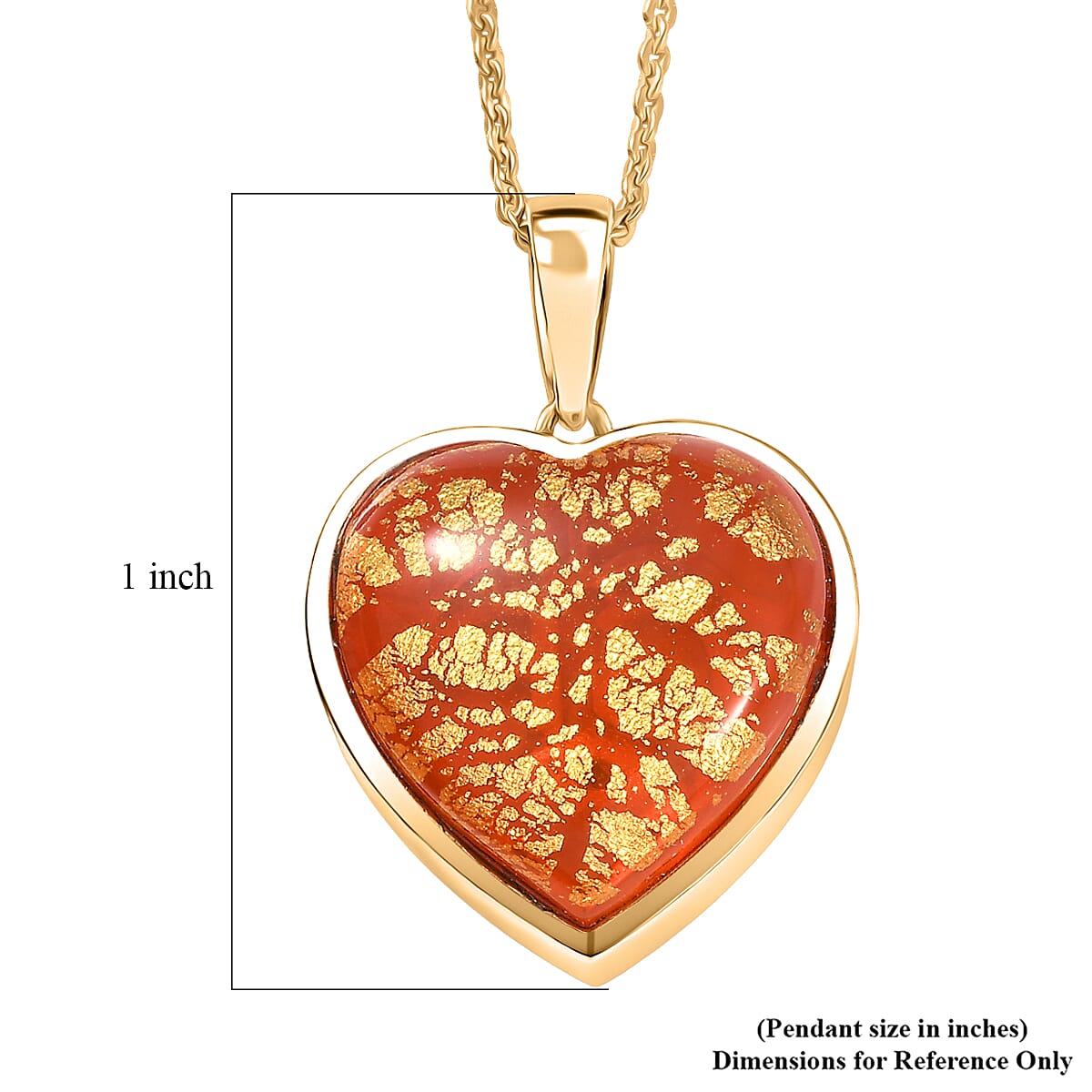 GP Whispers of Murano Style Heart Pendant Necklace in 18K Vermeil Yellow Gold Over Sterling Silver (20 Inches) (Del. in 8-10 Days) image number 7