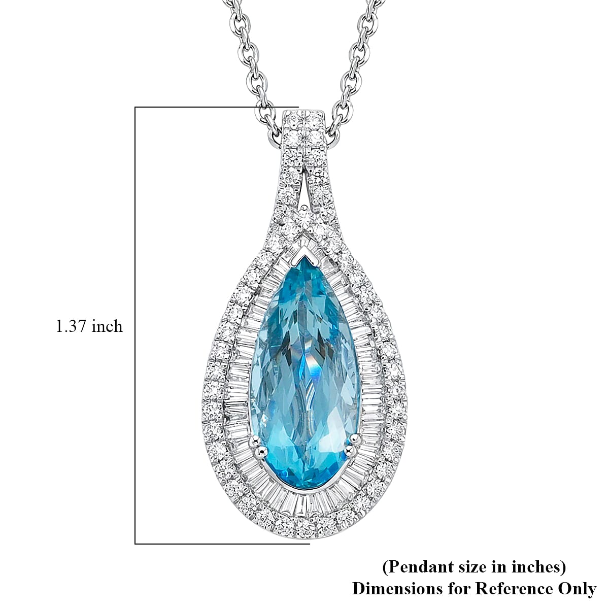Chairman Collection Certified & Appraised Rhapsody AAAA Santa Maria Aquamarine and E-F VS Diamond 5.91 ctw Pendant Necklace 18 Inches in 950 Platinum 13.16 Grams