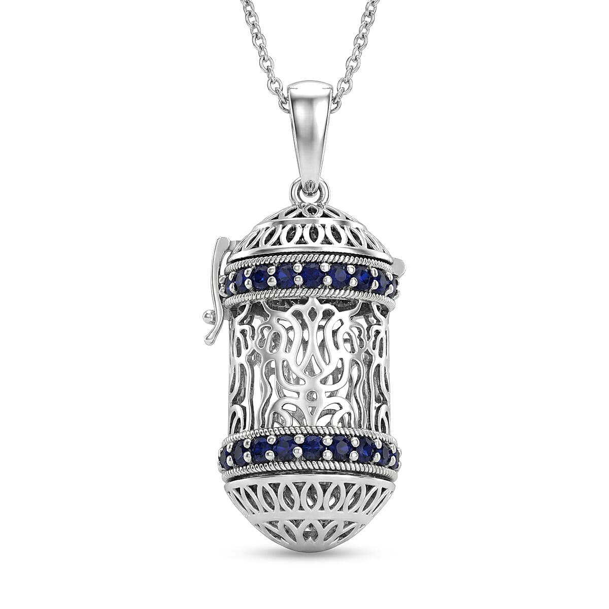 D'Joy Passport to Israel Premium Catalina Iolite 1.25 ctw Pendant Necklace in Sterling Silver 18 Inches