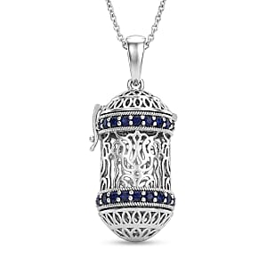D'Joy Passport to Israel Premium Catalina Iolite 1.25 ctw Pendant Necklace in Sterling Silver 18 Inches 