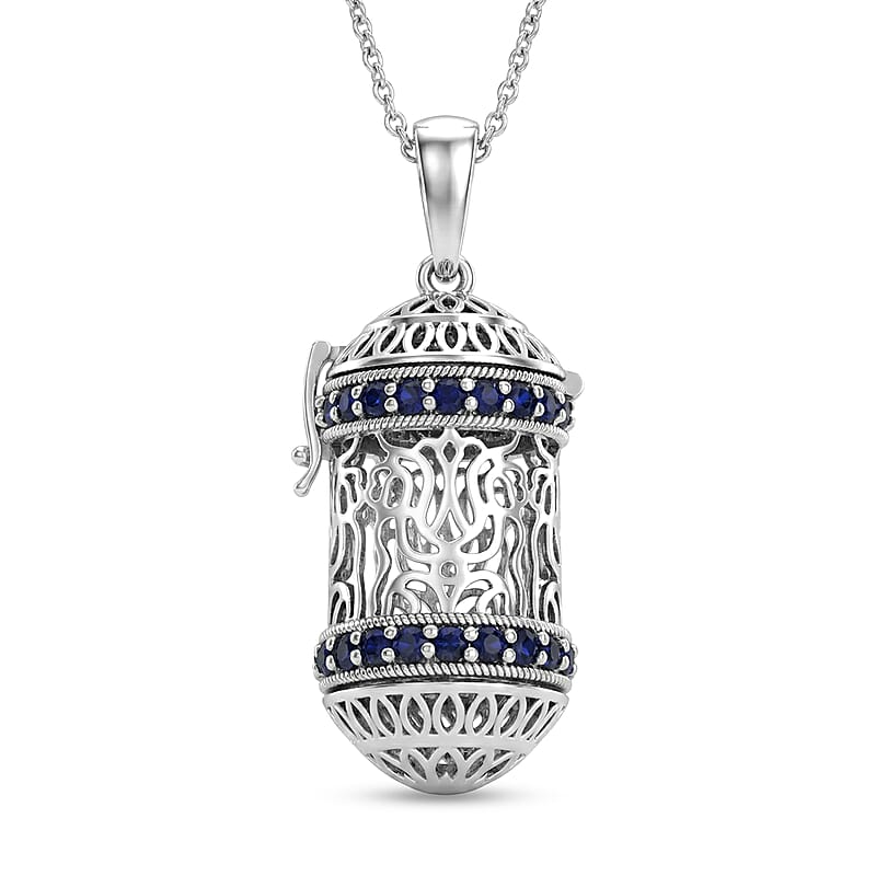 D'Joy Passport to Israel Premium Catalina Iolite 1.25 ctw Pendant Necklace in Sterling Silver 18 Inches
