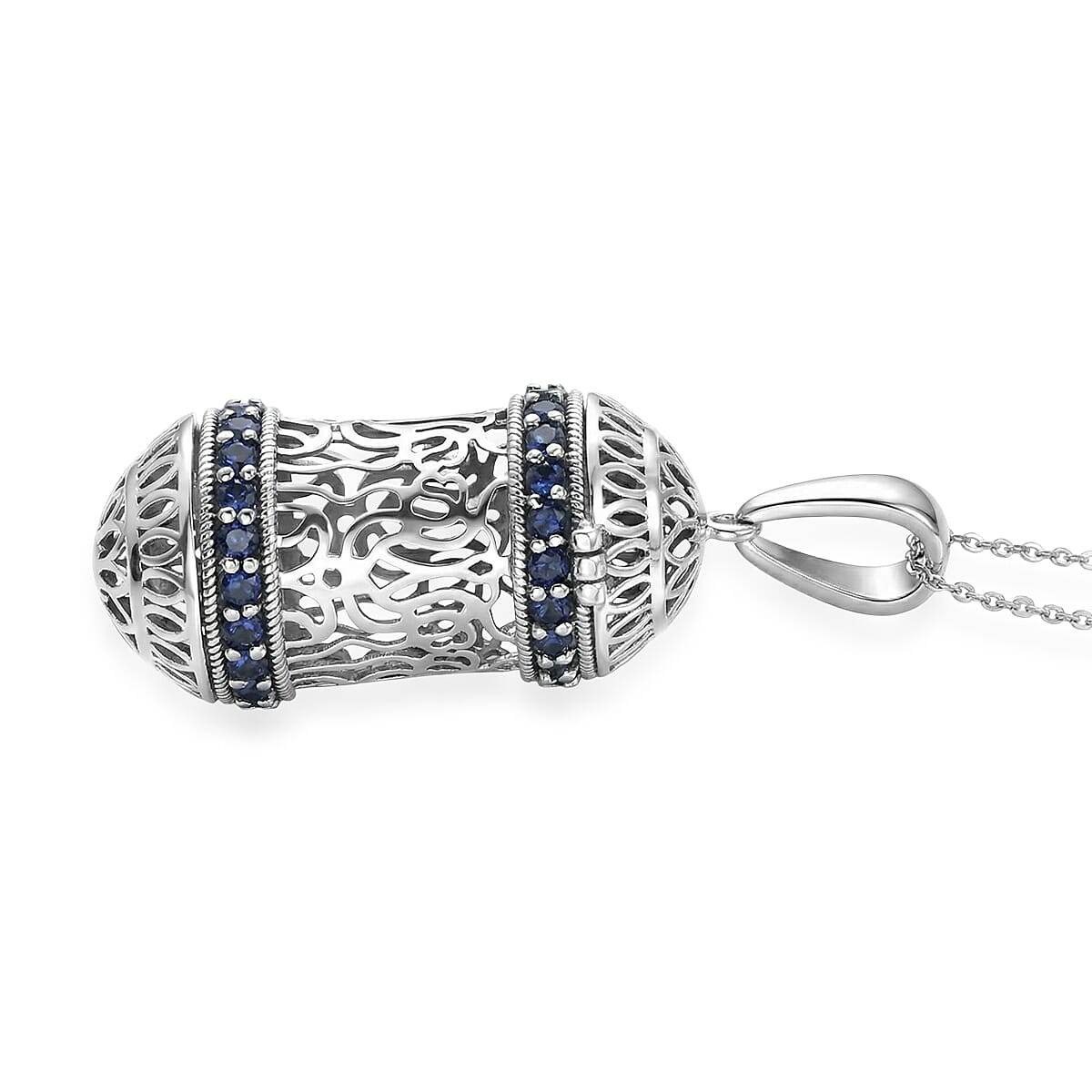 D'Joy Passport to Israel Premium Catalina Iolite 1.25 ctw Pendant Necklace in Sterling Silver 18 Inches