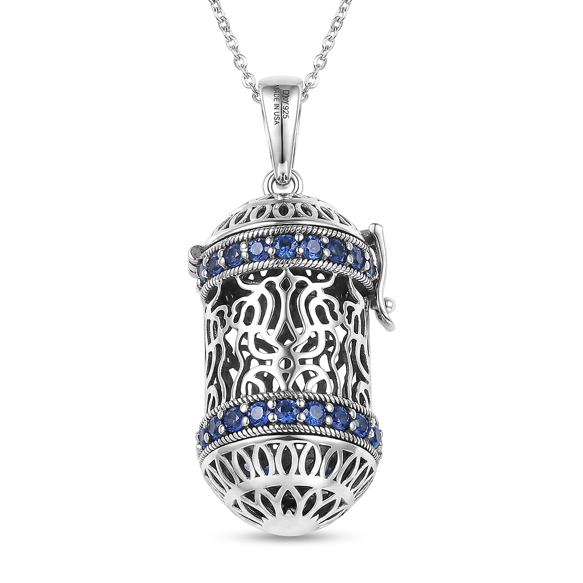 D'Joy Passport to Israel Premium Catalina Iolite 1.25 ctw Pendant Necklace in Sterling Silver 18 Inches