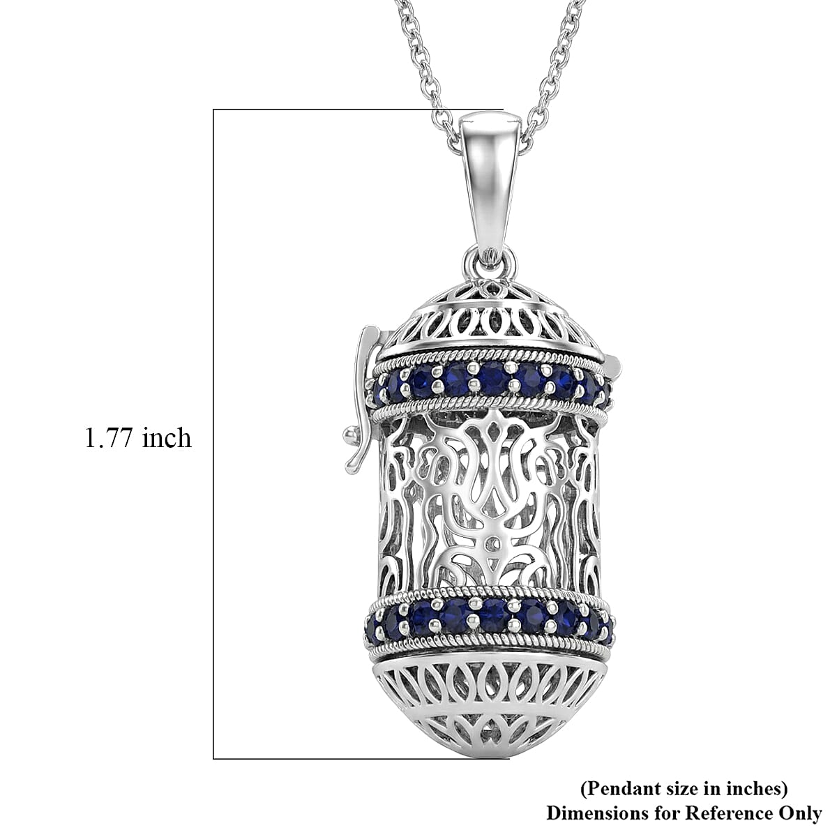D'Joy Passport to Israel Premium Catalina Iolite 1.25 ctw Pendant Necklace in Sterling Silver 18 Inches  image number 5