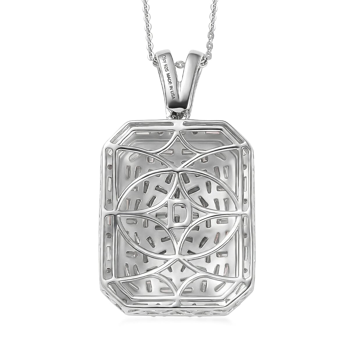TLV D'Joy Moissanite Pendant Necklace (20 Inches) in Rhodium Over Sterling Silver 3.70 ctw image number 4