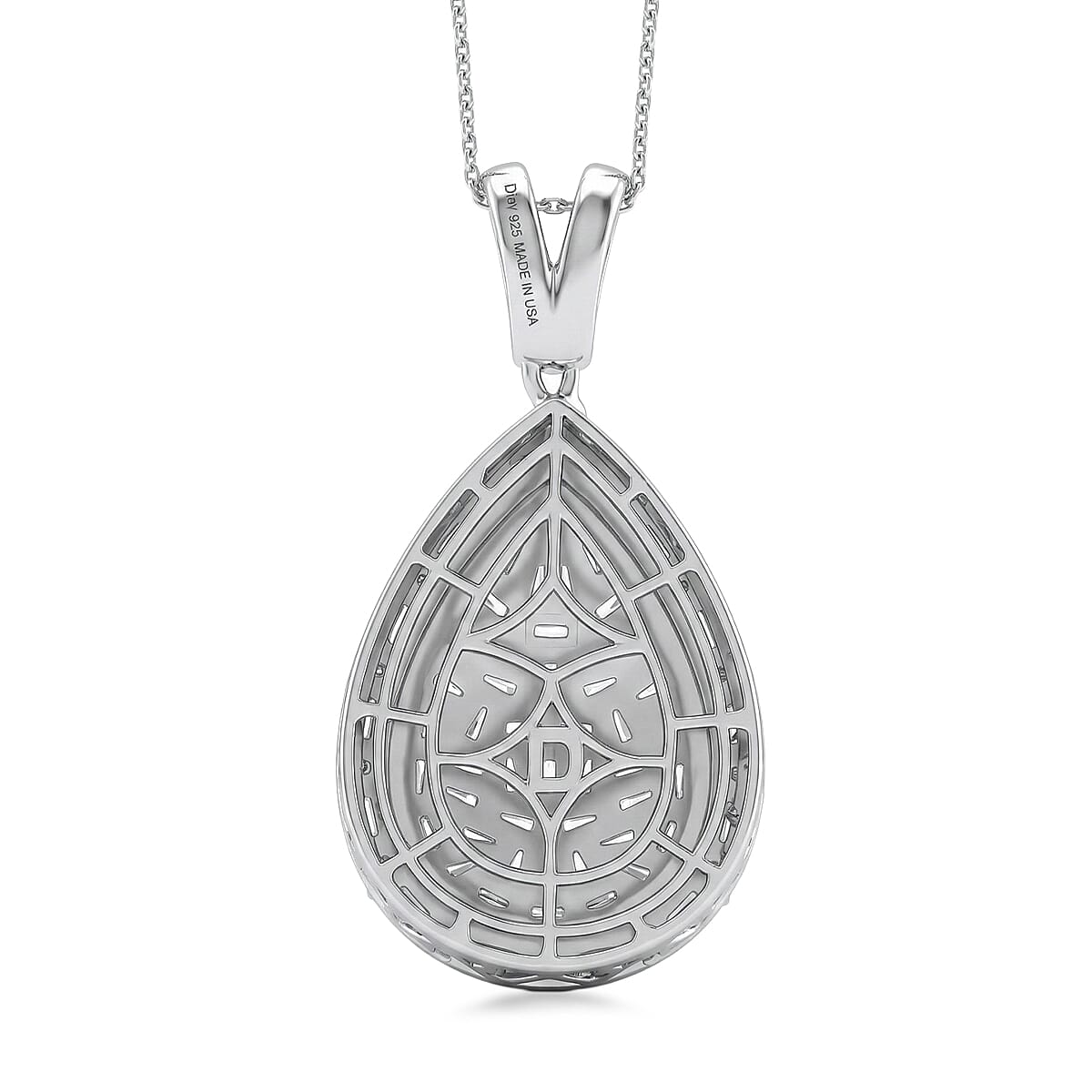 D'Joy Moissanite 2.70 ctw Shattered Mirror Pendant Necklace in Rhodium Over Sterling Silver 20 Inches image number 4
